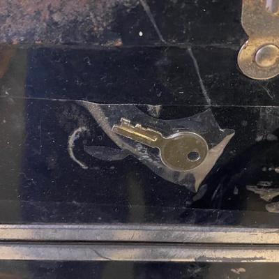 Vintage Metal Trunk with Key