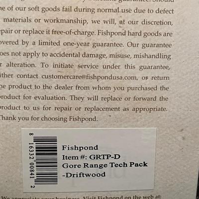 Fishpond Gore Range Tech Pack Fishing Vest - Driftwood - NWT - MSRP $149.99