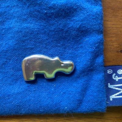 Mignon Faget sterling silver Animal Crackers hippo pendant/charm