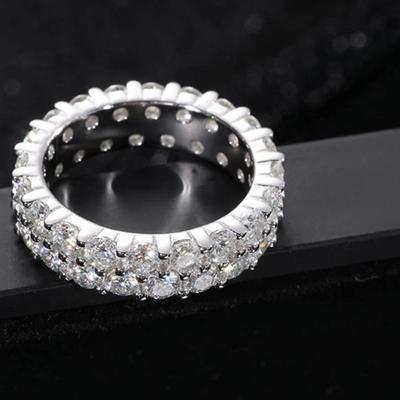 GRA 3mm VVS1 Moissanite Diamond Ring in Silver band