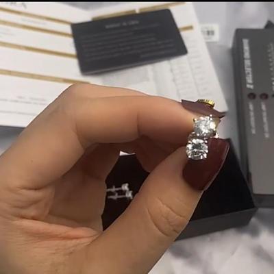 1 Carat Moissanite Diamond 100% 925 Sterling Silver Earrings