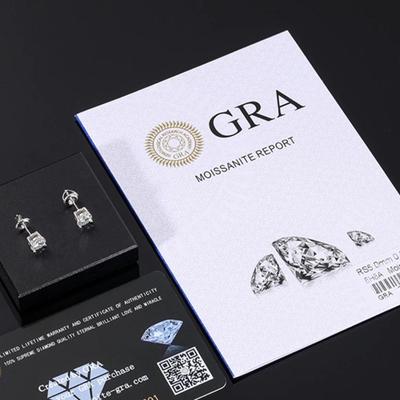 1 Carat Moissanite Diamond 100% 925 Sterling Silver Earrings
