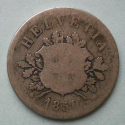 SWITZERLAND 1850 10 Rappen Coin