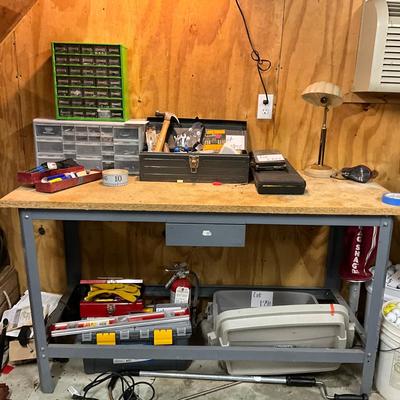 1806 Metal Base Wood Top Work Bench