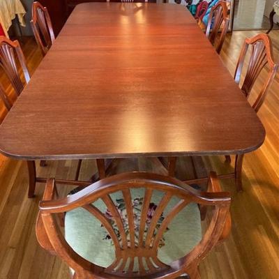 Vintage Dining Table And Six Chairs