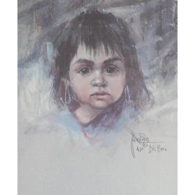 "Young Girl" by Jess DuBois (b. 1934) Double-Signed Lithograph