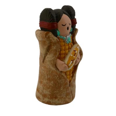 Vintage Handmade Signed Native American Corn Maiden Figurine