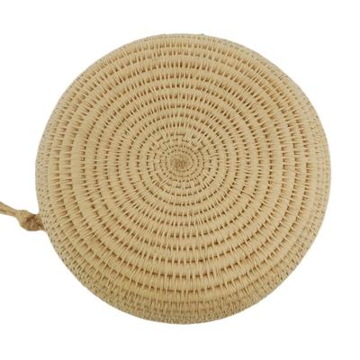 Native American Hand-Woven Carrying Basket with Lid and Strap