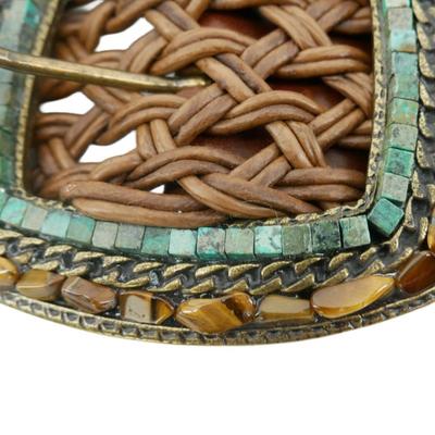 Leatherock USA Belt with Turquoise and Tiger's Eye
