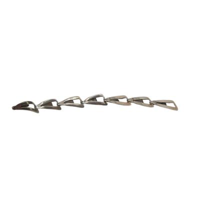 Taxco Signed Sterling Silver Paperclip Bracelet