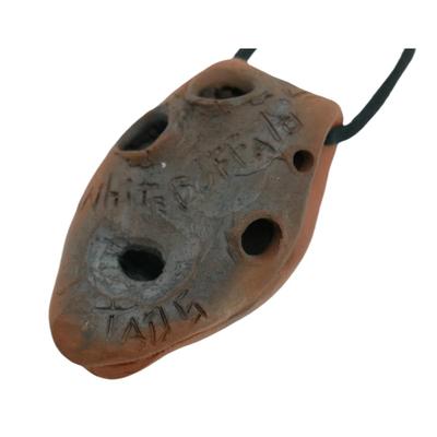 Signed Handmade Taos Pueblo Whistle Flute Necklace