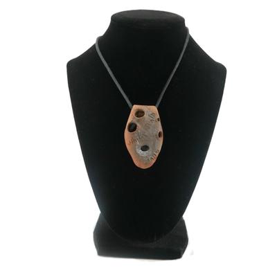 Signed Handmade Taos Pueblo Whistle Flute Necklace