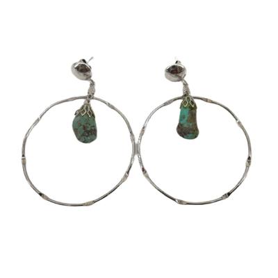Turquoise Studded Hoop Earrings