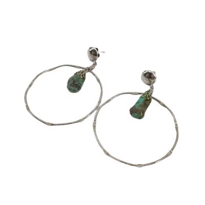 Turquoise Studded Hoop Earrings