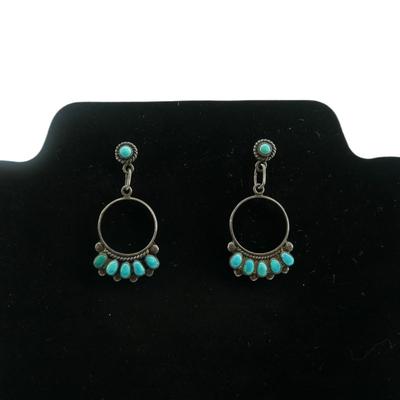 Old Pawn Native American Turquoise Earrings