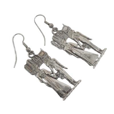 Egyptian Drop Silver Earrings