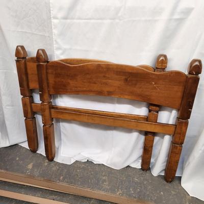 MID-CENTURY VINTAGE SOLID WOOD 2 MATCHING TWIN SIZE BED FRAME SETS