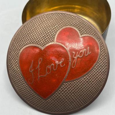 Vintage I Love You Sweet Hearts Metal Container