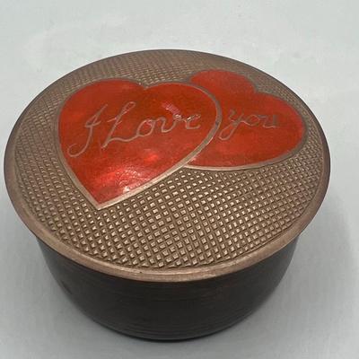 Vintage I Love You Sweet Hearts Metal Container