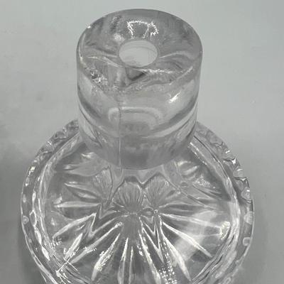 Vintage Cut Crystal Glass Flower Motif Liquor Decanter