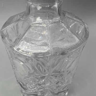 Vintage Cut Crystal Glass Flower Motif Liquor Decanter