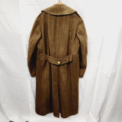 OLD WOOL MILITARY LONG COAT W/ GOLD BUTTONS