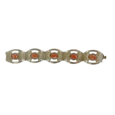 Vintage Handmade Mexican Silver Hinge Cuff Bracelet