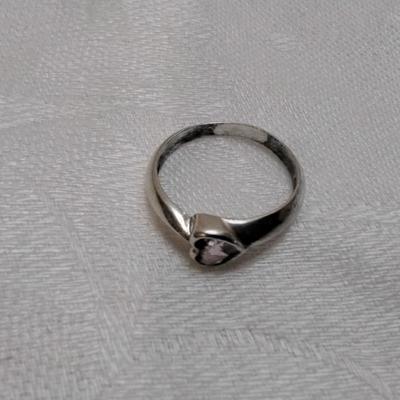 Heart Shaped Amethyst 925 Ring Size 7