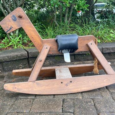 Childâ€™s wooden horse rocker