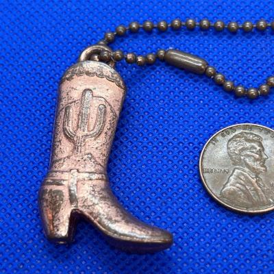VINTAGE COWBOY BOOT KEY CHAIN COPPER LOOK