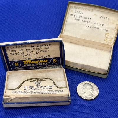 VINTAGE MAGNA DRUG STORE PHARMACY BOXES x2