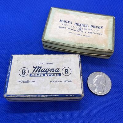 VINTAGE MAGNA DRUG STORE PHARMACY BOXES x2