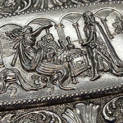 VINTAGE SMALL JEWELRY BOX LID ONLY FANCY RELIEF