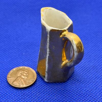 ANTIQUE DOLLHOUSE PITCHER GOLD LUSTRE FINISH