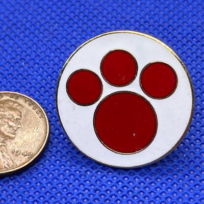 ENAMELED PAW PRINT PIN BACK BUTTON