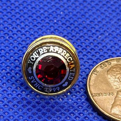 APPRECIATION PIN SVHC RUBY RHINESTONE CENTER