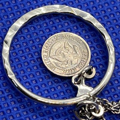 NECKLACE w/ MINIATURE JFK HALF DOLLAR 