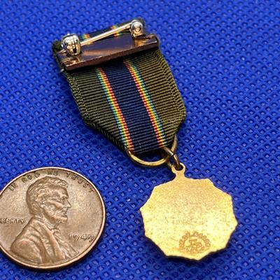 VINTAGE AMERICAN LEGION SMALL MEDAL w/ RIBBON