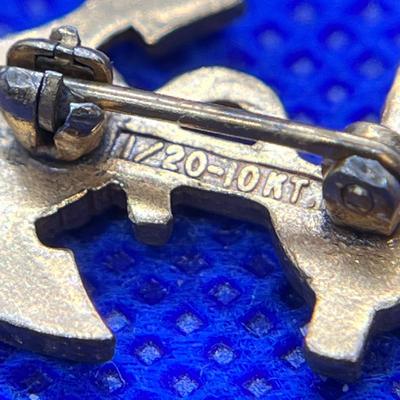 US NAVY ANCHOR PIN 1/20 10K GOLD