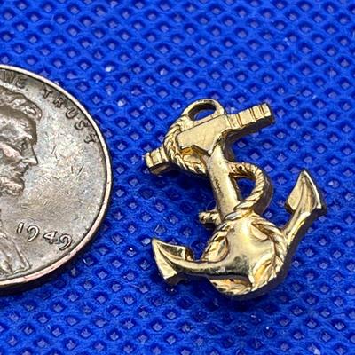 US NAVY ANCHOR PIN 1/20 10K GOLD