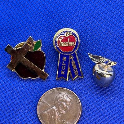 TEACHER APPLE, CROSS PINS 