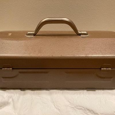 Tan metal toolbox