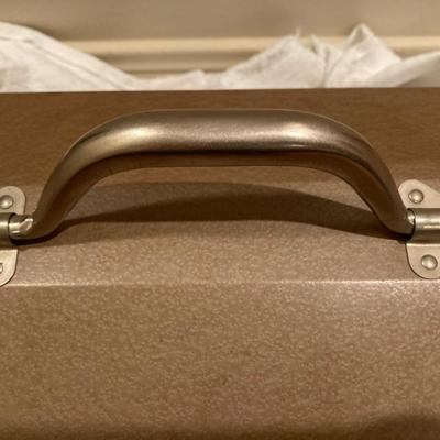 Tan metal toolbox