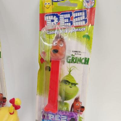 2 NEW IN PKG - 1 LOOSE - GRINCH WHO STOLE CHRISTMAS MOVIE COLLECTABLE PEZ DISPENSERS