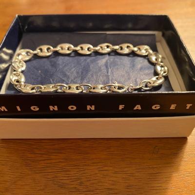 Mignon Faget sterling silver bracelet for charms, unsigned