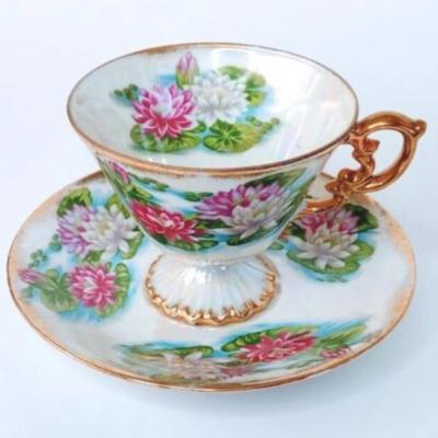 Ucago Flower of the Month July Water Lily Teacup & Saucer