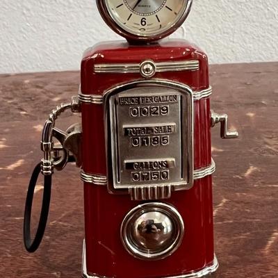Timex Collectible Mini Red Gas Pump Desk Top Clock