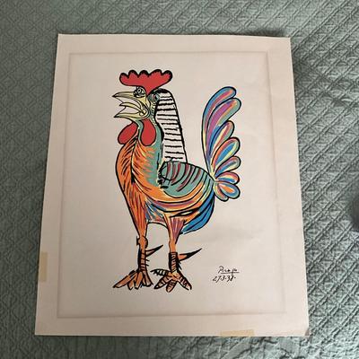 1814 Vintage Picasso Rooster Print