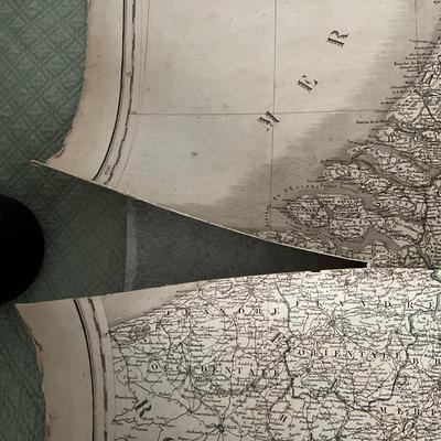 1815 1822 Antique French Map with Colored Tro Breiz Colored Map