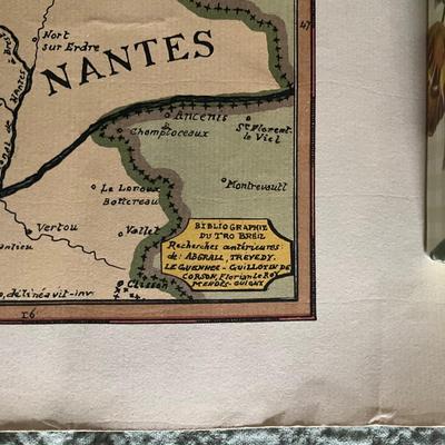 1815 1822 Antique French Map with Colored Tro Breiz Colored Map